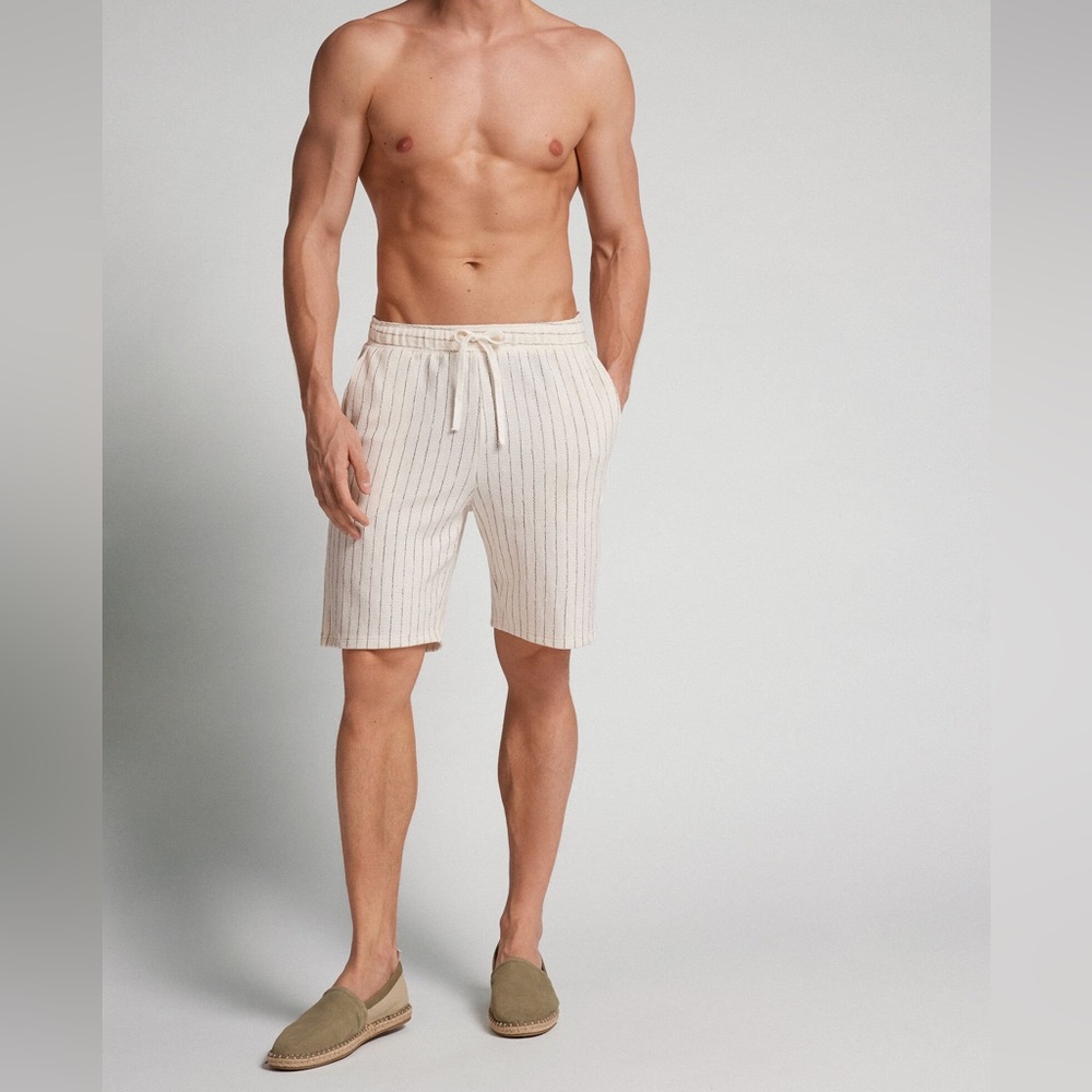Zara Cream Striped  Shorts